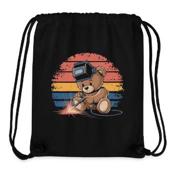 Teddybär Schweißer schweißen Stahlbau Metallbau - Stanley/Stella recycelter Gym Bag - Schwarz - Vorne