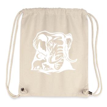 Elephant Family Silhouette Design - Stanley/Stella Recycled Gym Bag - natural - Front