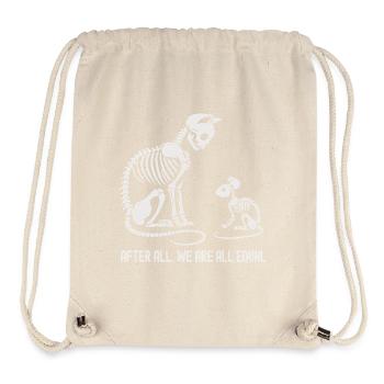 Conception évolutive de la danse du squelette d’animal - Sac à cordon recyclé Stanley/Stella - blanc naturel - Devant