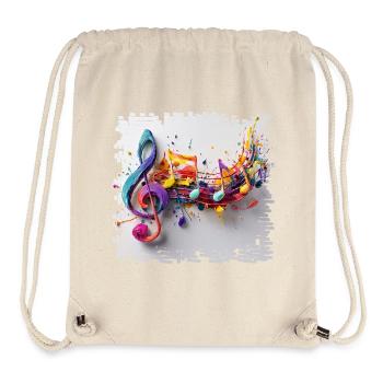 Colorful Musical Notes Art Motif - Stanley/Stella Recycled Gym Bag - natural - Front