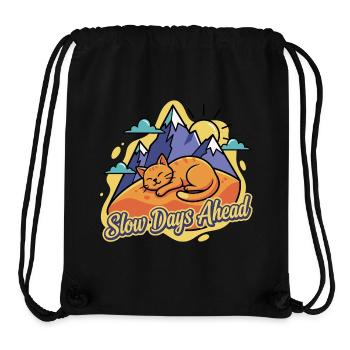Schlafende Katze über Bergen - Stanley/Stella recycelter Gym Bag - Schwarz - Vorne