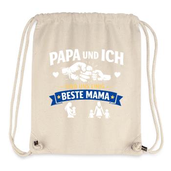 Papa Ich Beste Mama - Stanley/Stella recycelter Gym Bag - Naturweiß - Vorne