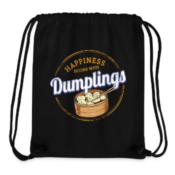 Dumpling Food Baozi Design Vintage Teigtasche - Stanley/Stella recycelter Gym Bag - Schwarz - Vorne