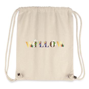 WILLOW Name Art With Flowers Embroidered - Stanley/Stella Recycled Gym Bag - natural - Front