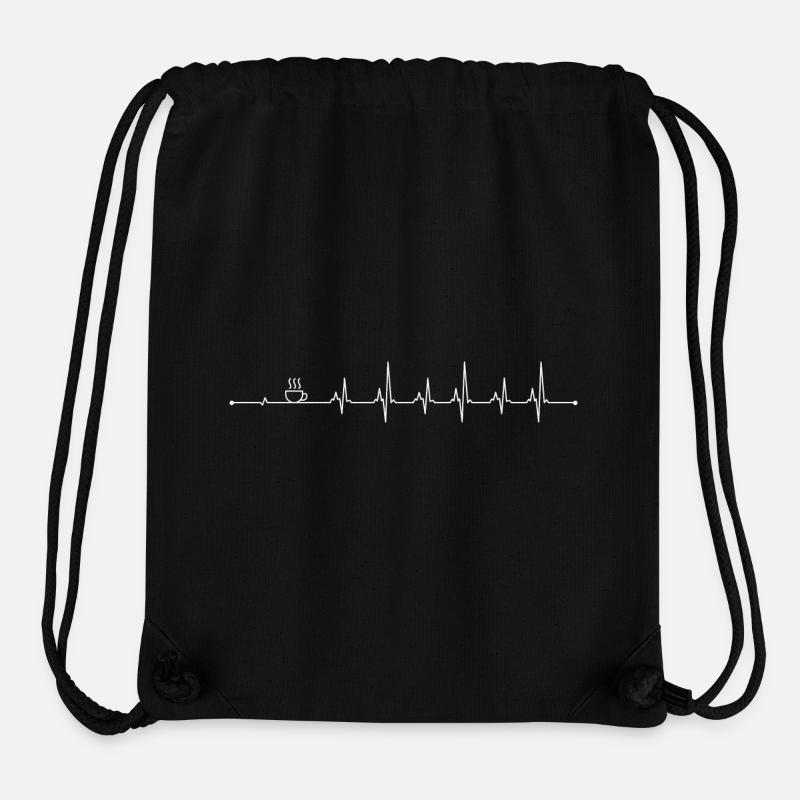 Conception de la gamme Pulse Heartbeat de café - Sac à cordon recyclé Stanley/Stella - noir
