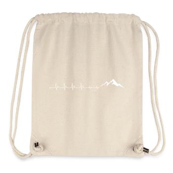 Fréquence cardiaque montagne - Sac à cordon recyclé Stanley/Stella - blanc naturel - Devant