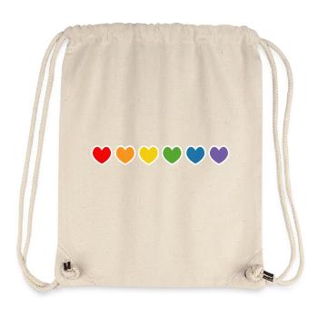 LGBT lgbtqi queer rainbow hearts outline - Stanley/Stella Recycled Gym Bag - natural - Front
