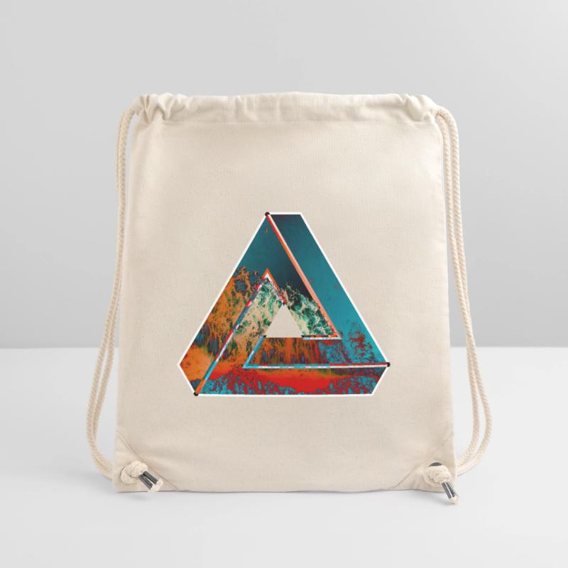 Penrose triangle optical illusion colored patterned Stanley/Stella Recycled Gym Bag