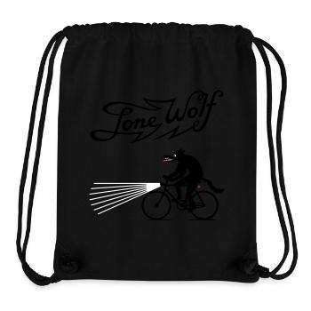 Lone Wolf on bike - Stanley/Stella Recycled Gym Bag - black - Front