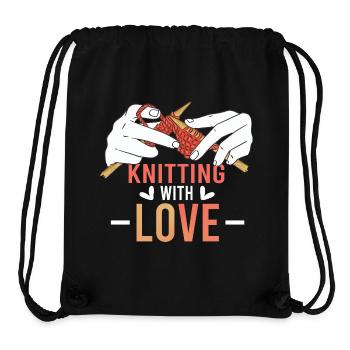 Knitting With Love – Stricken mit Herz - Stanley/Stella Recycled Gym Bag - black - Front