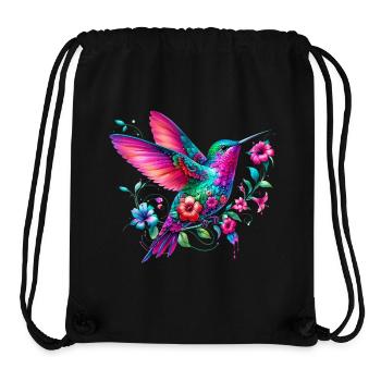 Kolibri mit Blumen geschmückt - Stanley/Stella recycelter Gym Bag - Schwarz - Vorne