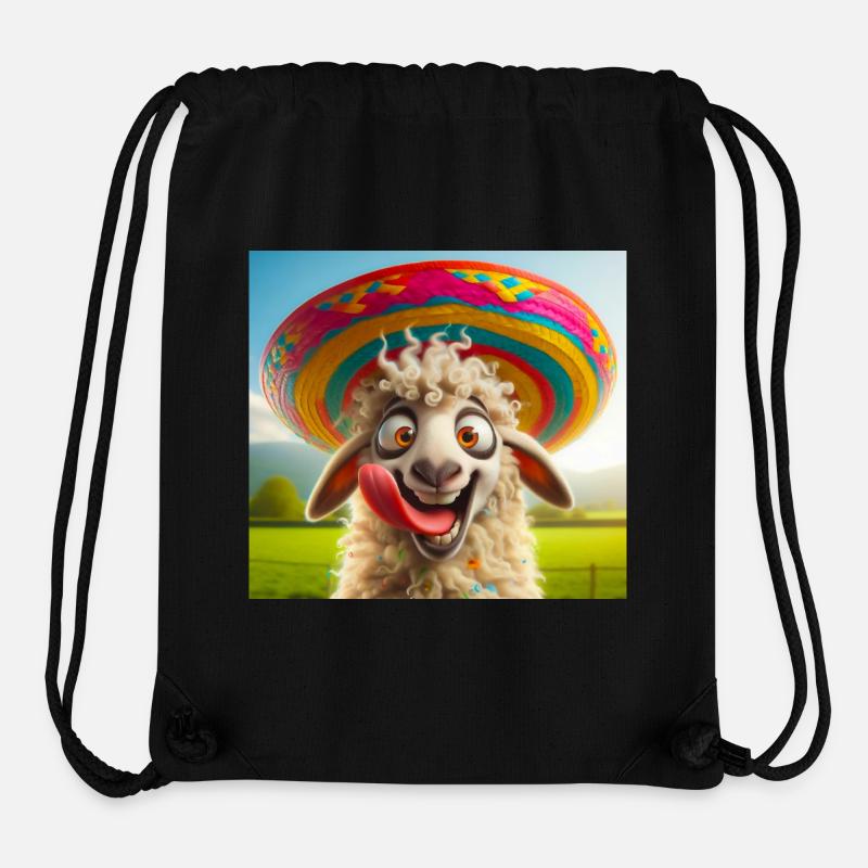 Schaf mit Sombrero - Stanley/Stella recycelter Gym Bag - Schwarz