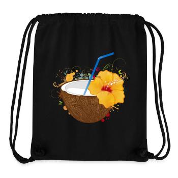 Exotischer Kokos-Cocktail mit Hibiskus - Stanley/Stella recycelter Gym Bag - Schwarz - Vorne