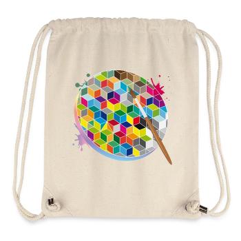 Kreative Künstlerpalette mit geometrischen Farben - Stanley/Stella recycelter Gym Bag - Naturweiß - Vorne