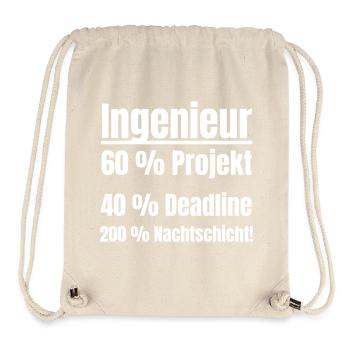 Vie d’ingénieur : projet, date limite, service de nuit. - Sac à cordon recyclé Stanley/Stella - blanc naturel - Devant