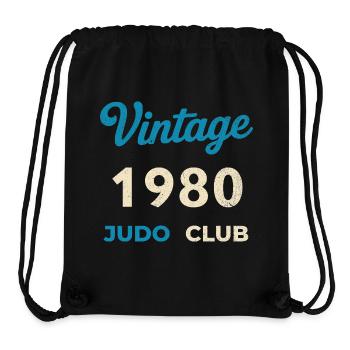Cadeau vintage de l’année de naissance rétro du Judo Club des années 1980 - Sac à cordon recyclé Stanley/Stella - noir - Devant
