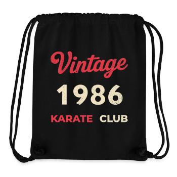Vintage 1986 – Année de naissance rétro du Karate Club - Sac à cordon recyclé Stanley/Stella - noir - Devant