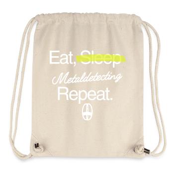 Manger-dormir-détecter les métaux – répéter - Sac à cordon recyclé Stanley/Stella - blanc naturel - Devant