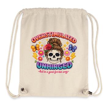 Overstimulated Unhinged Skull Flora - Stanley/Stella recycelter Gym Bag - Naturweiß - Vorne