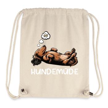 Hundemüde Langhaardackel Dackel Dackelhalter  - Stanley/Stella recycelter Gym Bag - Naturweiß - Vorne