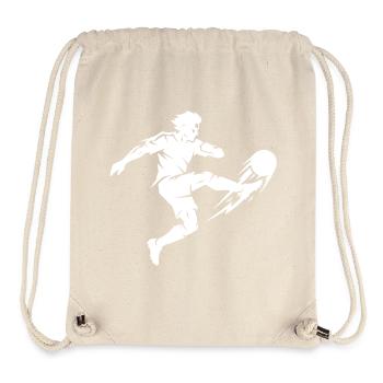 Silhouette du footballeur - Sac à cordon recyclé Stanley/Stella - blanc naturel - Devant