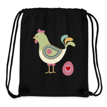 Poulet aux œufs de Pâques - Sac à cordon recyclé Stanley/Stella - noir - Devant