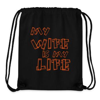 Ma femme est ma vie - Sac à cordon recyclé Stanley/Stella - noir - Devant
