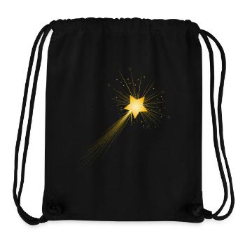 little golden falling star in the night sky - Stanley/Stella Recycled Gym Bag - black - Front