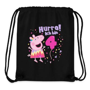 Peppa Wutz Hurra Ich Bin 4 Jahre Geburtstag - Stanley/Stella recycelter Gym Bag - Schwarz - Vorne