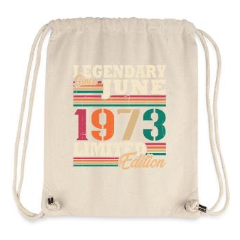 Vintage legendäres Geburtstagsgeschenk Juni 1973 - Stanley/Stella recycelter Gym Bag - Naturweiß - Vorne