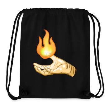 Flamme au-dessus de la main - Sac à cordon recyclé Stanley/Stella - noir - Devant