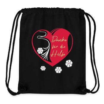 Merci pour l’aide, l’amitié - Sac à cordon recyclé Stanley/Stella - noir - Devant