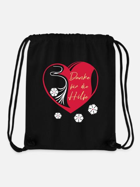 Merci pour l’aide, l’amitié - Sac à cordon recyclé Stanley/Stella - noir