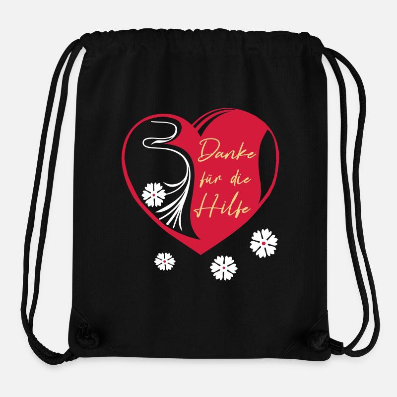 Merci pour l’aide, l’amitié - Sac à cordon recyclé Stanley/Stella - noir