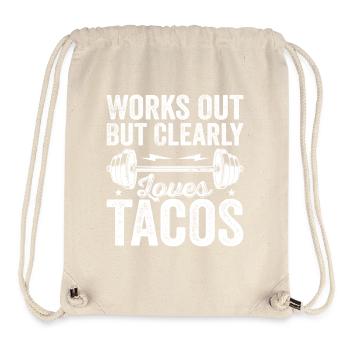 Works Out But Clearly Loves Tacos - Stanley/Stella Recycled Gym Bag - natural - Front