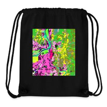 Neonfarbene Stadt-Vibes - Stanley/Stella recycelter Gym Bag - Schwarz - Vorne