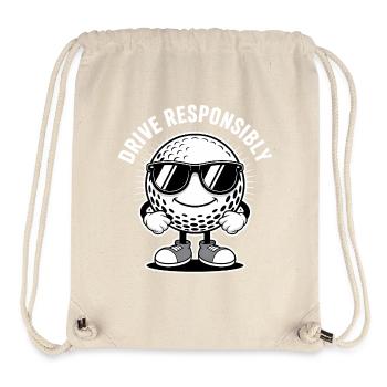 Cooler Golfball "Drive Responsibly" - Sport Logo - Stanley/Stella recycelter Gym Bag - Naturweiß - Vorne