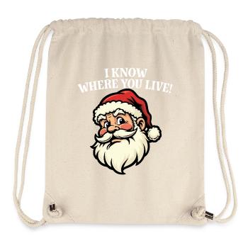 Ich weiß, wo du wohnst – Weihnachtsmann - Stanley/Stella recycelter Gym Bag - Naturweiß - Vorne