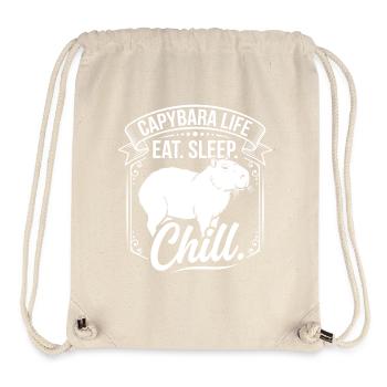 Capybara Life: Eat Sleep Chill - Stanley/Stella Recycled Gym Bag - natural - Front