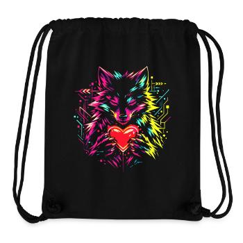 Wolf Umarmt Herz Valentinstag Geschenk - Stanley/Stella recycelter Gym Bag - Schwarz - Vorne