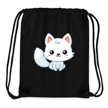 Kawaii White Pastel Fox - Stanley/Stella Recycled Gym Bag - black - Front
