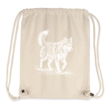 Husky Sketch White – Sibérien Husky Design - Sac à cordon recyclé Stanley/Stella - blanc naturel - Devant