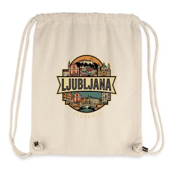 Ljubljana Vintage-Skyline-Abzeichen - Stanley/Stella recycelter Gym Bag - Naturweiß - Vorne