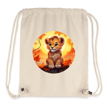 Löwenbaby im Herbstlaub - Romantisches Sunset-Desi - Stanley/Stella recycelter Gym Bag - Naturweiß - Vorne
