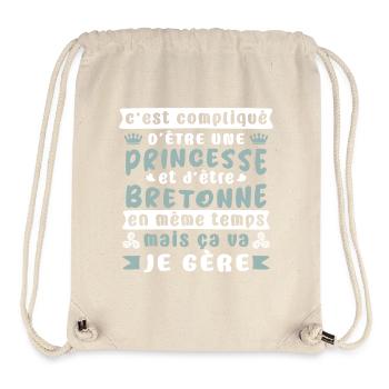 Cadeau original femme bretonne,bretonne,bzh,breizh - Sac à cordon recyclé Stanley/Stella - blanc naturel - Devant