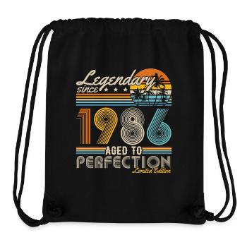 Legendär seit 1986 Jahrgang Geburtstag Retro - Stanley/Stella recycelter Gym Bag - Schwarz - Vorne