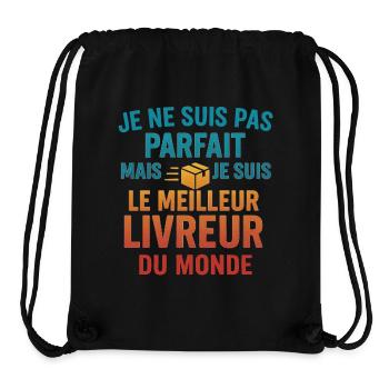 Le meilleur livreur du monde - Sac à cordon recyclé Stanley/Stella - noir - Devant