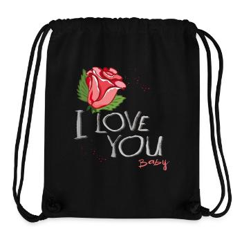 Je t’aime chéri - Sac à cordon recyclé Stanley/Stella - noir - Devant