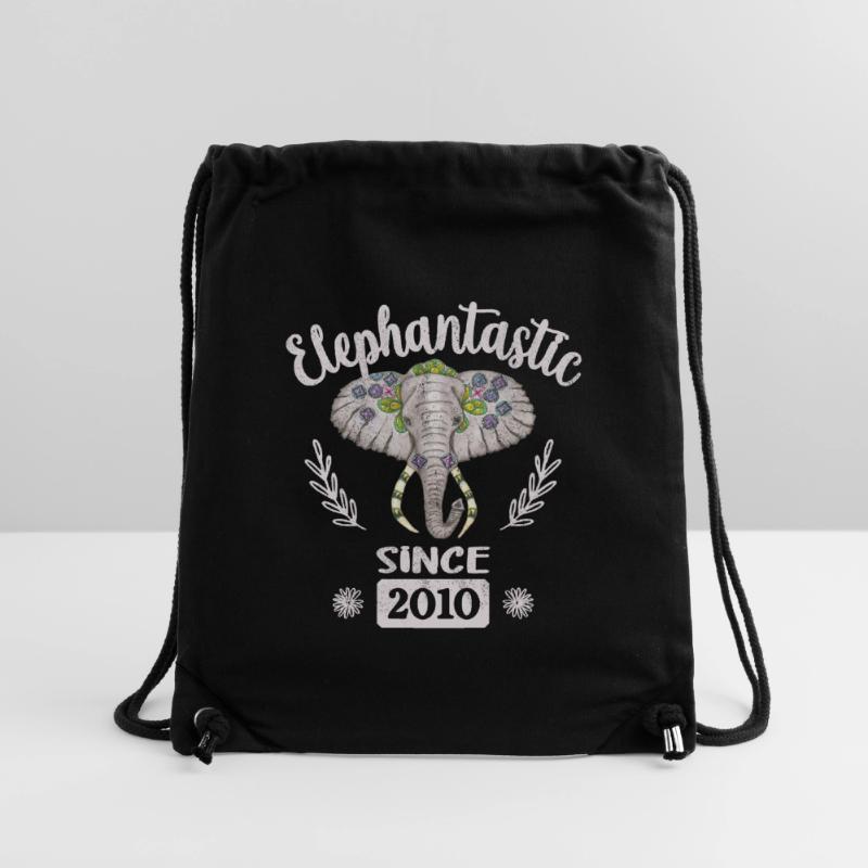 Elephantastic since 2010, elephant head adorned Stanley/Stella Recycled Gym Bag
