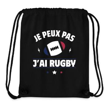 Je Peux Pas J'ai Rugby Humour Cadeau - Sac à cordon recyclé Stanley/Stella - noir - Devant